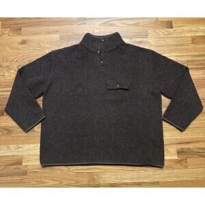 Zara Men’s Wool Blend Pullover Button Collared Sweater Size XL Brown